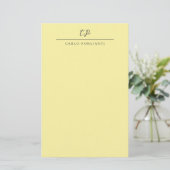 Moderne monogrammierte Kalligrafie-Name Briefpapier (Stehend Vorderseite)
