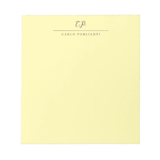Moderne monogrammierte Kalligrafie-Name Notizblock (Vorderseite)