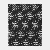 Moderne monogrammierte Muster | Schwarz & Weiß Fleecedecke (Vorderseite)