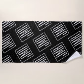 Moderne monogrammierte Muster | Schwarz & Weiß Strandtuch (Vorderseite)