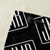 Moderne monogrammierte Muster | Schwarz & Weiß Strandtuch (Beispiel)