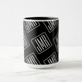 Moderne monogrammierte Muster | Schwarz & Weiß Tasse (Zentrum)