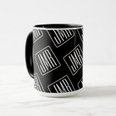 Moderne monogrammierte Muster | Schwarz & Weiß Tasse (Vorderseite Links)