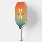 Moderne monogrammierte Name Cool Gradient Pickleball Schläger (Links)