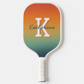 Moderne monogrammierte Name Cool Gradient Pickleball Schläger (Vorderseite)