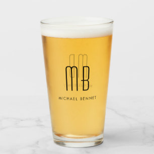 Moderne monogrammierte Namen Glas