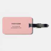 Moderne monogrammierte rosa Gepäckanhänger (Rückseite horizontal)