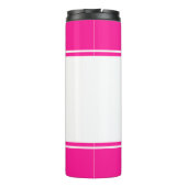 Moderne monogrammierte Schrift in Hot Pink Thermosbecher (Rückseite)