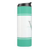 Moderne monogrammierte Schrift Mint Thermosbecher (Nach links gedreht)