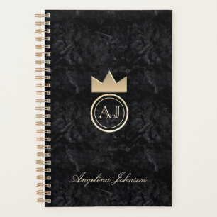 Moderne monogrammierte Schwarz Planer