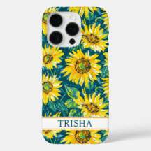 Moderne monogrammierte Sonnenblumen