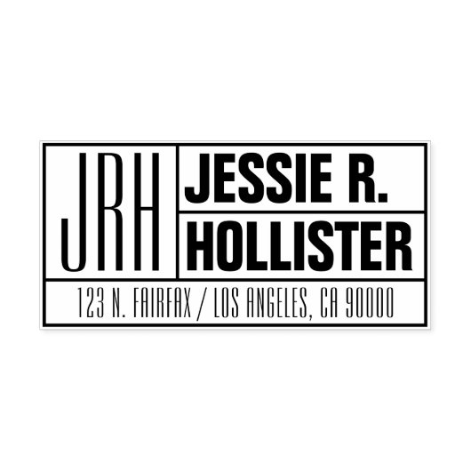 Moderne Monogrammnamen oder geschäftliche Rücksend Gummistempel (Prägung)