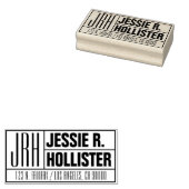 Moderne Monogrammnamen oder geschäftliche Rücksend Gummistempel (Stempel)