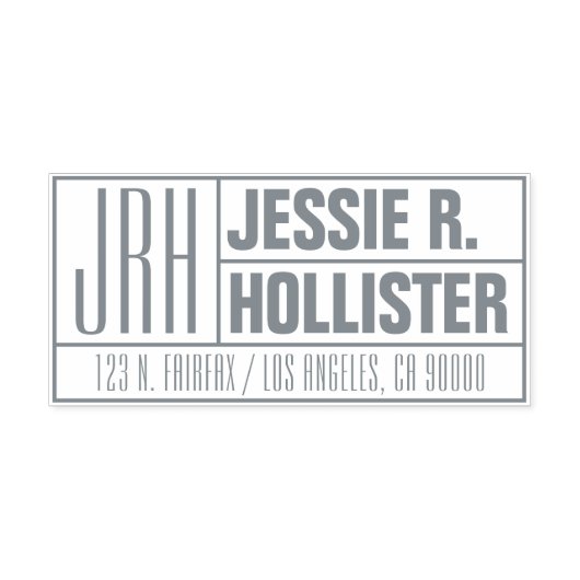 Moderne Monogrammnamen oder geschäftliche Rücksend Permastempel (Design)