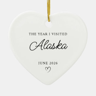 Moderne Monoline Das Jahr, in dem ich Alaska besuc Keramik Ornament