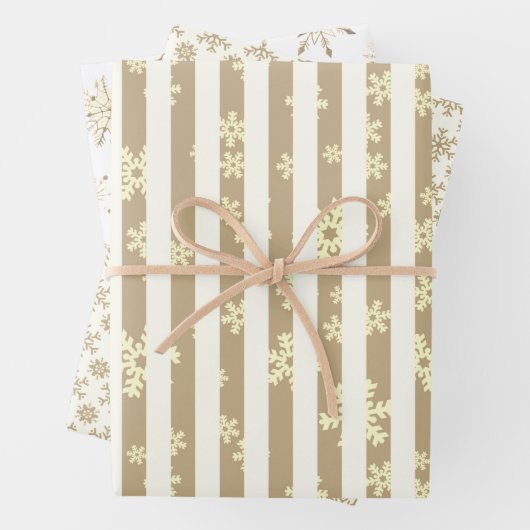 Moderne Monotone Schwarz-weiße Schneeflocke Geschenkpapier Set (Beispiel)