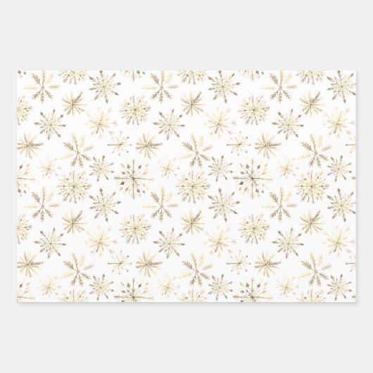 Moderne Monotone Schwarz-weiße Schneeflocke Geschenkpapier Set (Vorderseite 3)