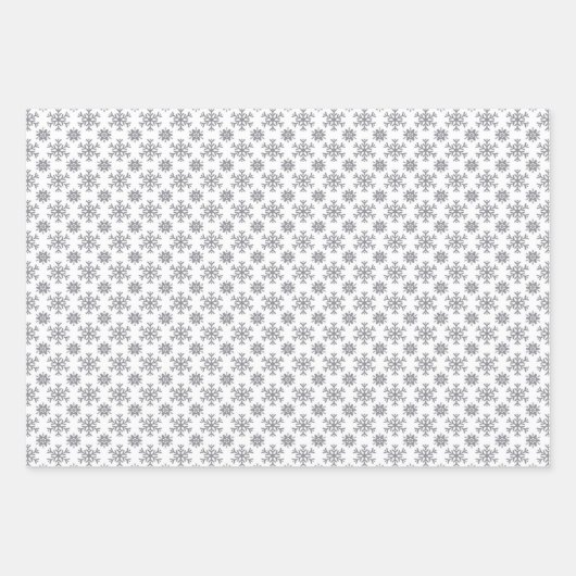 Moderne Monotone Schwarz-weiße Schneeflocke Geschenkpapier Set (Vorderseite 2)