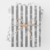 Moderne Monotone Schwarz-weiße Schneeflocke Geschenkpapier Set (Beispiel)