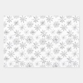 Moderne Monotone Schwarz-weiße Schneeflocke Geschenkpapier Set (Vorderseite 3)