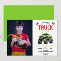 Moderne Monster-Truck-Geburtstagsfeier für Kinder