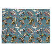 Moderne Monster Trucks Blue Boys Wasserfarben Must Große Geschenktüte (Rückseite)