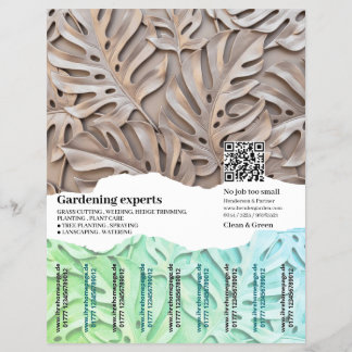 Moderne Monstera-Blatt Hintergrund Flyer