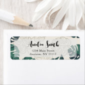 Moderne Monstera Blätter Chic Return Address Label (Insitu)
