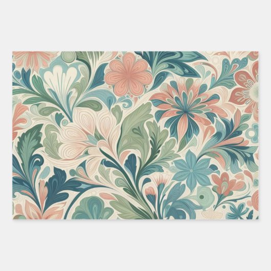 Moderne Morris-Kunst Geschenkpapier Set (Vorderseite 3)