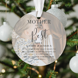 Moderne "MOTHER" 2 Foto Name & Zitat Weihnachten Ornament