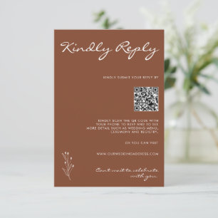 Moderne Motive Terrakotta-RSVP-Antwortkarte RSVP Karte