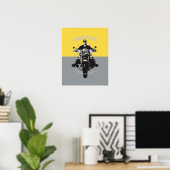 Moderne Motorradfahrer - Kolorblock Kunst Poster (Heimbüro)