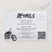 Moderne Motorradfahrer QR-Code Hochzeitsdetails Begleitkarte (Vorderseite)
