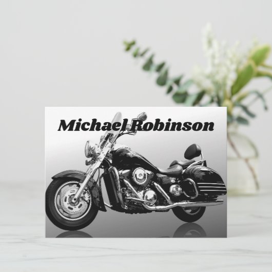 Moderne Motorradfeier Einladung (Stehend Vorderseite)