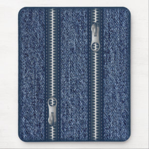 Moderne Mousepad, blaue Jeans mit Reißverschluss Mousepad