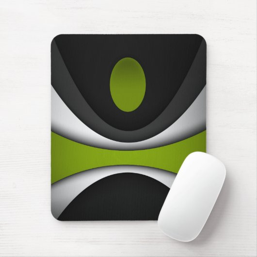 Moderne Mousepad, schwarz, grau, grün, abstrakt Mousepad (Mit Mouse)
