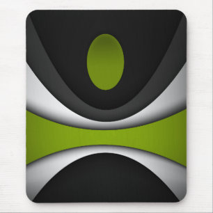 Moderne Mousepad, schwarz, grau, grün, abstrakt Mousepad