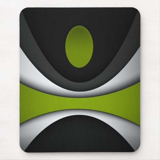 Moderne Mousepad, schwarz, grau, grün, abstrakt Mousepad (Vorne)