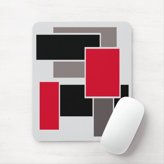 Moderne Mousepad, schwarz, rot, grau, abstrakt Mousepad (Mit Mouse)
