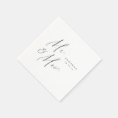 Moderne Mr. and Mrs. script minimalistische Hochze Serviette (Ecke)