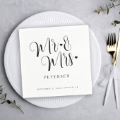 Moderne Mr. and Mrs. script Serviette