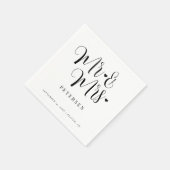 Moderne Mr. and Mrs. script Serviette (Ecke)