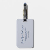 Moderne Mr. Groom Indigo und Stone Wedding Paare Gepäckanhänger (Rückseite vertikal)