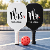 Moderne Mr Script Hochzeitsherz Pickleball Schläger