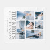 Moderne MR UND MRS 6 Foto Wedding Keepake Fleecedecke (Vorderseite (Horizontal))