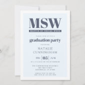 Moderne MSW Master of Social Work Abschlussfeier Einladung (Vorderseite)