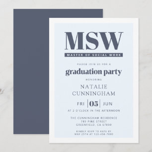 Moderne MSW Master of Social Work Abschlussfeier Einladung