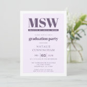 Moderne MSW Master of Social Work Abschlussfeier Einladung (Stehend Vorderseite)