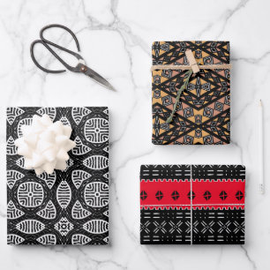 Moderne Mudcloth-Kollektion 2 Geschenkpapier Set