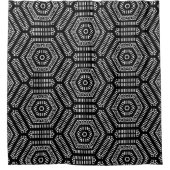 Moderne Mudcloth Schwarz-Weiß Duschvorhang (Vorderseite)